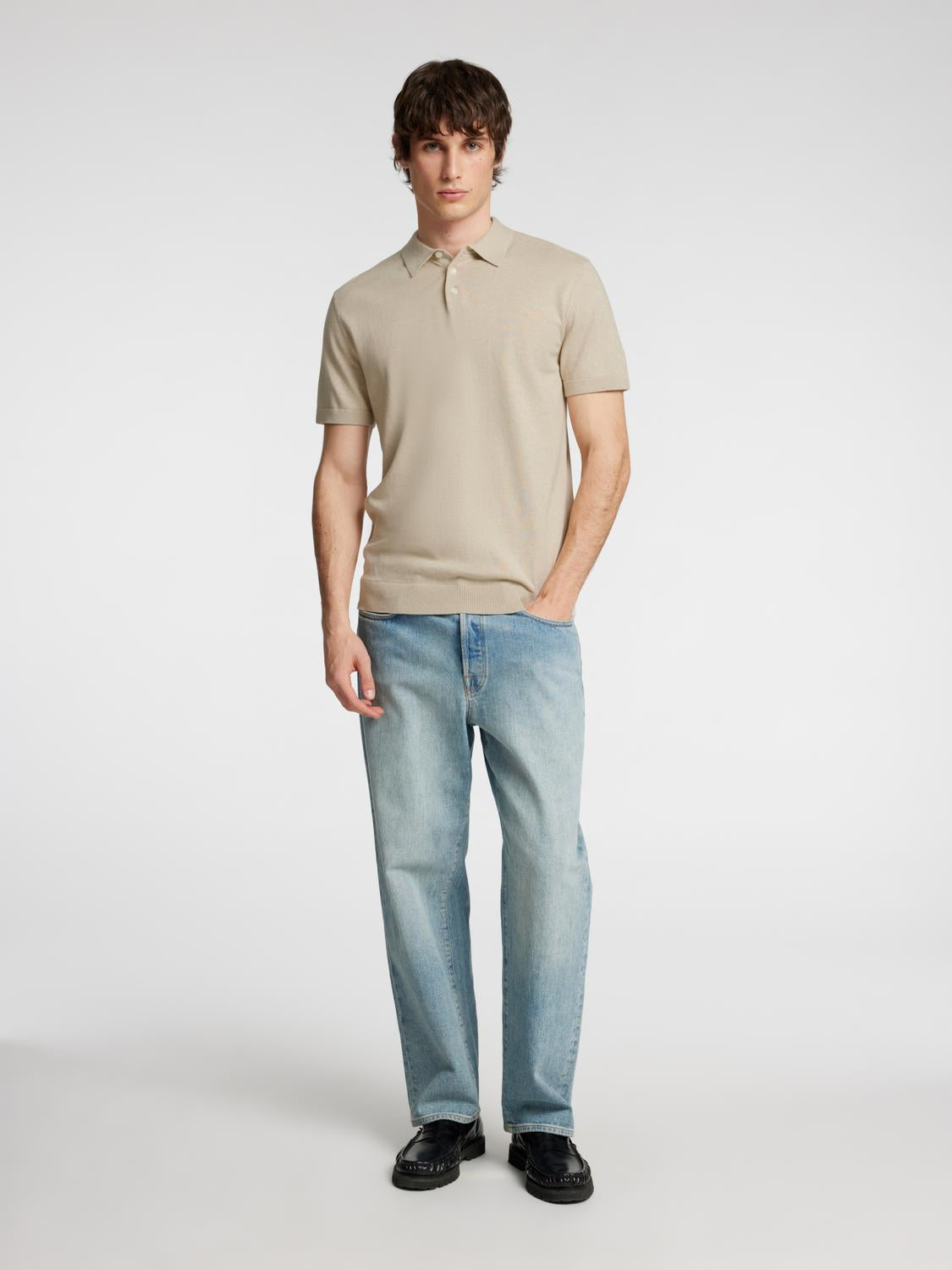 Berg Kort Arm Polo Skjorte - Beige/ Oatmeal