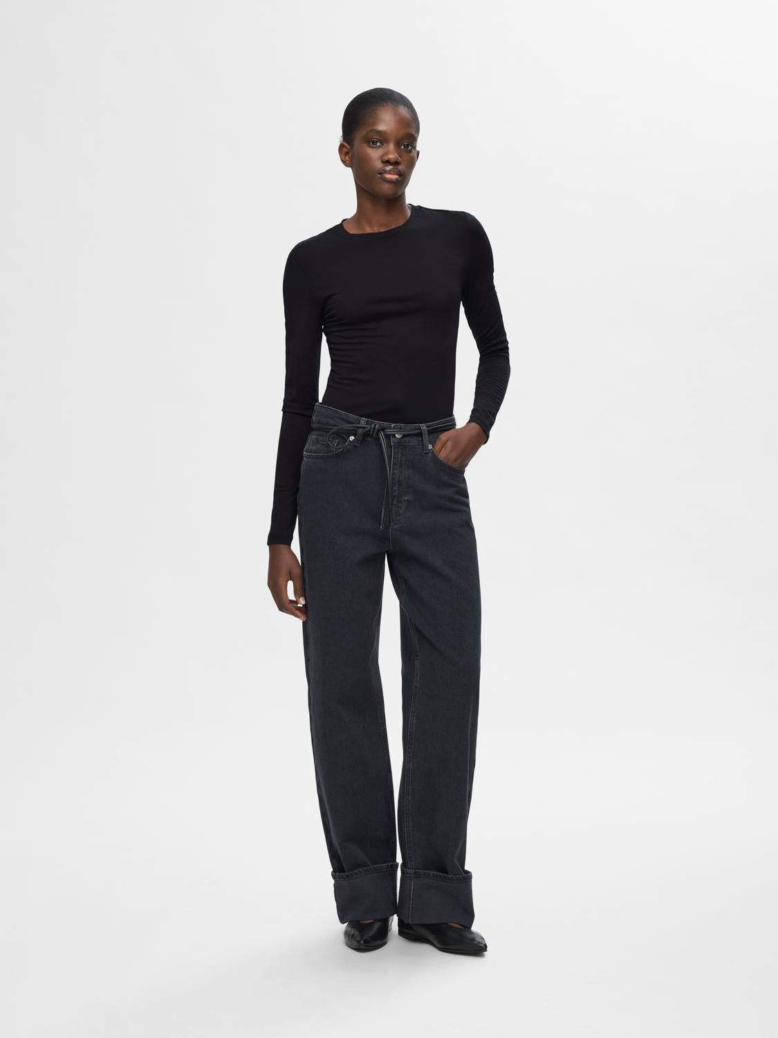 Wola O-Neck Topp - Sort/ Black