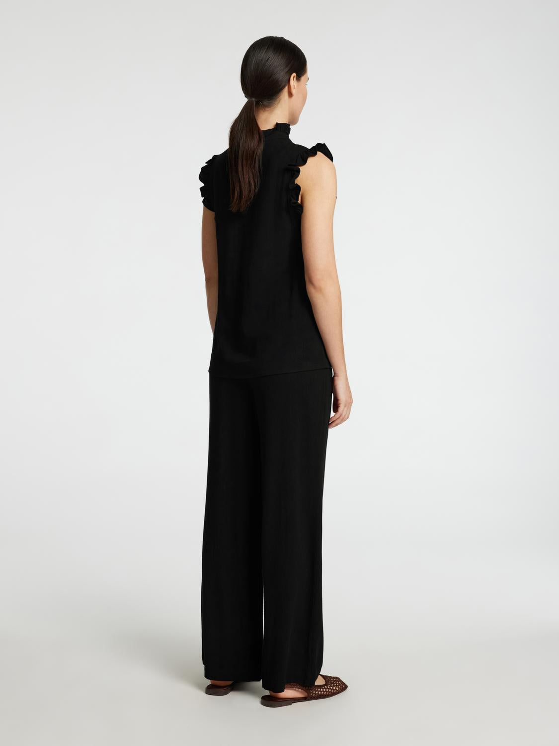 Viva Sun Ruffle Topp - Sort/ Black