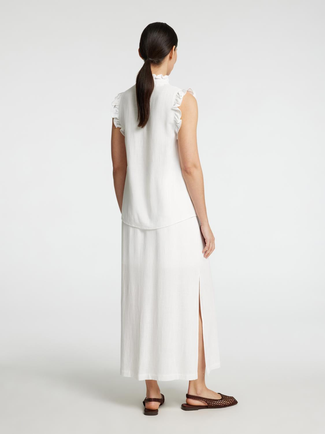Viva Sun Ruffle Topp - Hvit/ Snow White