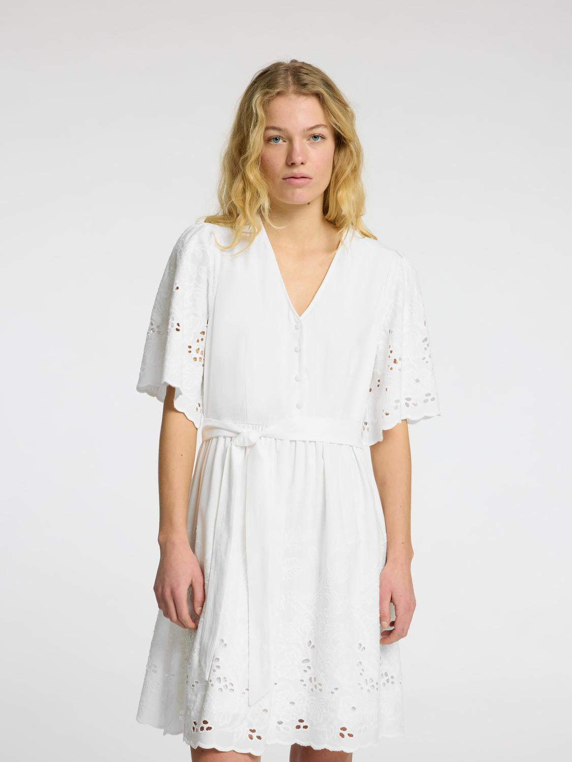 Dahlia Kort Kjole - Hvit/ Bright White