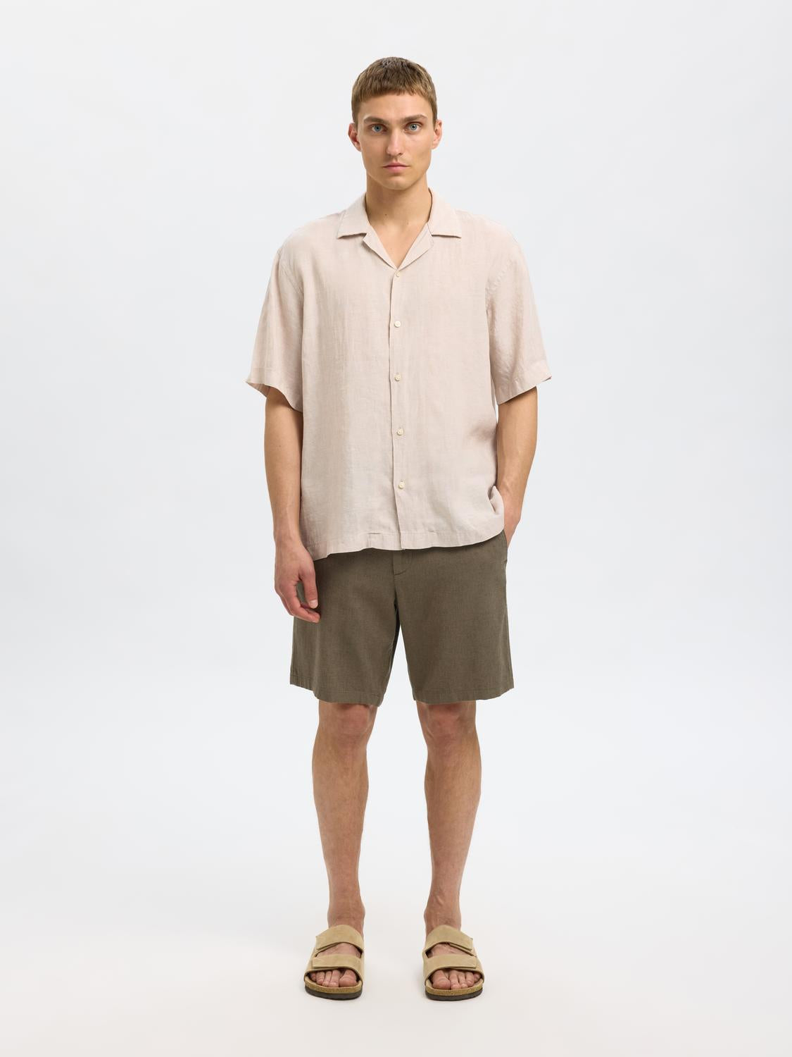 Regular Brody Lin Shorts - Grønn/ Forest Night