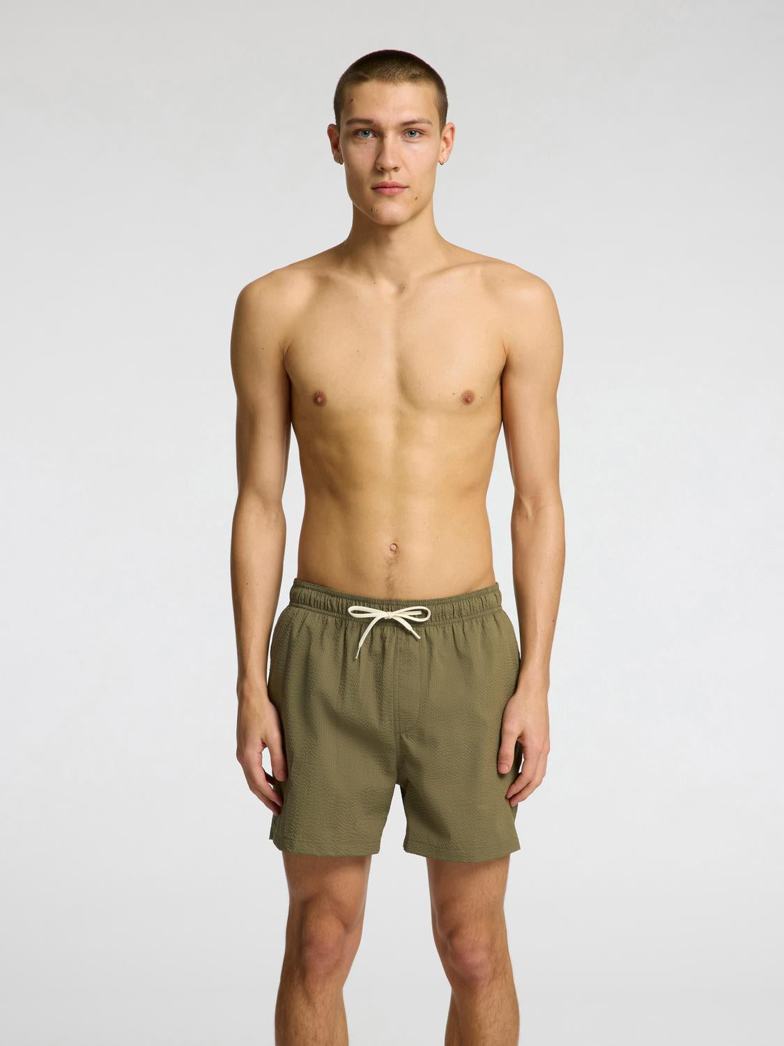 Cooper Seersucker Bade Shorts - Grønn/ Kalamata