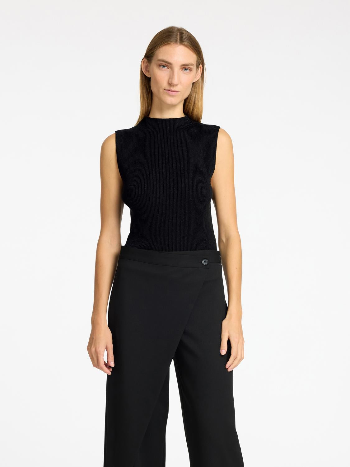 Lura Strikket Topp - Sort/ Black