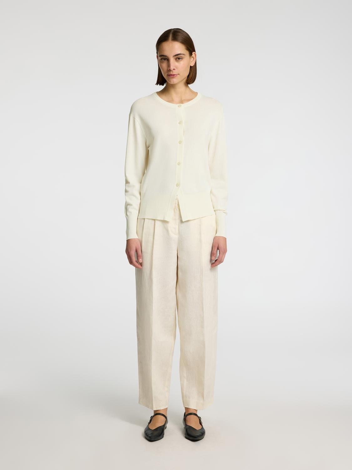 Calo Strikket Cardigan - Beige/ Birch