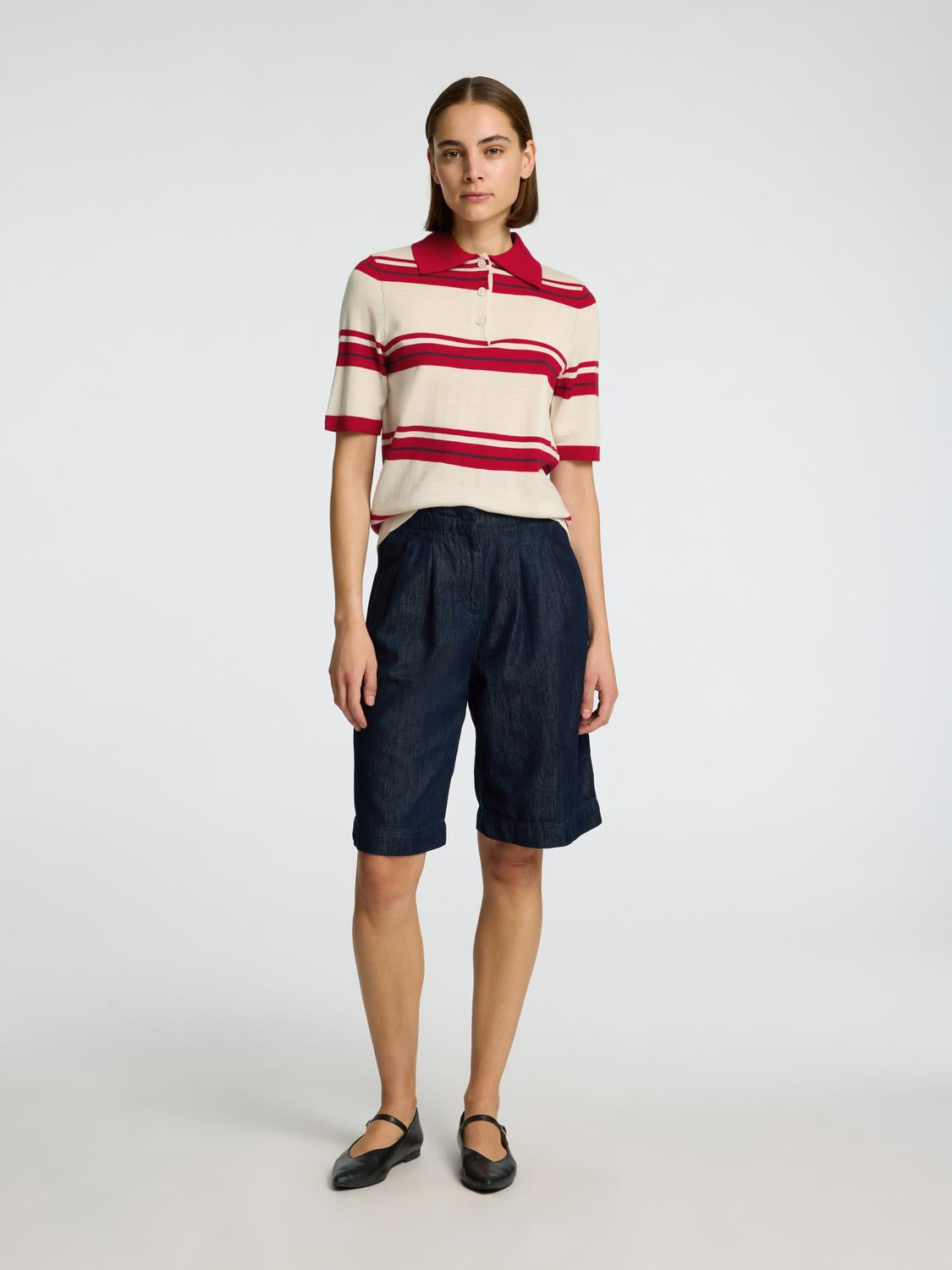 Thea Strikket Merino Genser - Beige/ Birch