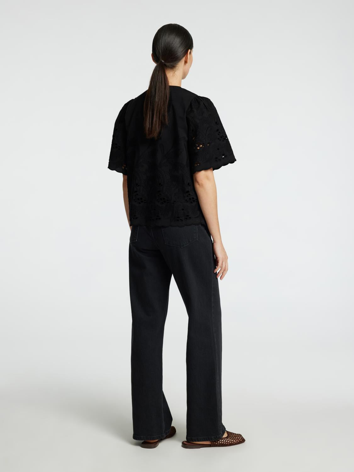 Dahlia SS Skjorte - Sort/ Black