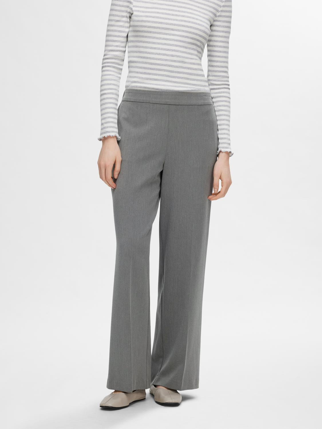 Emma Tara Dressbukser - Grå/ Medium Grey Melange