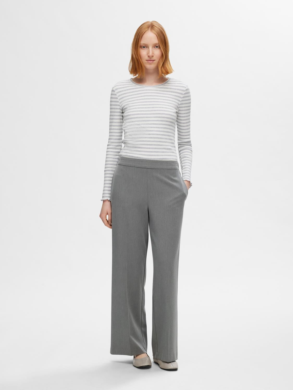 Emma Tara Dressbukser - Grå/ Medium Grey Melange