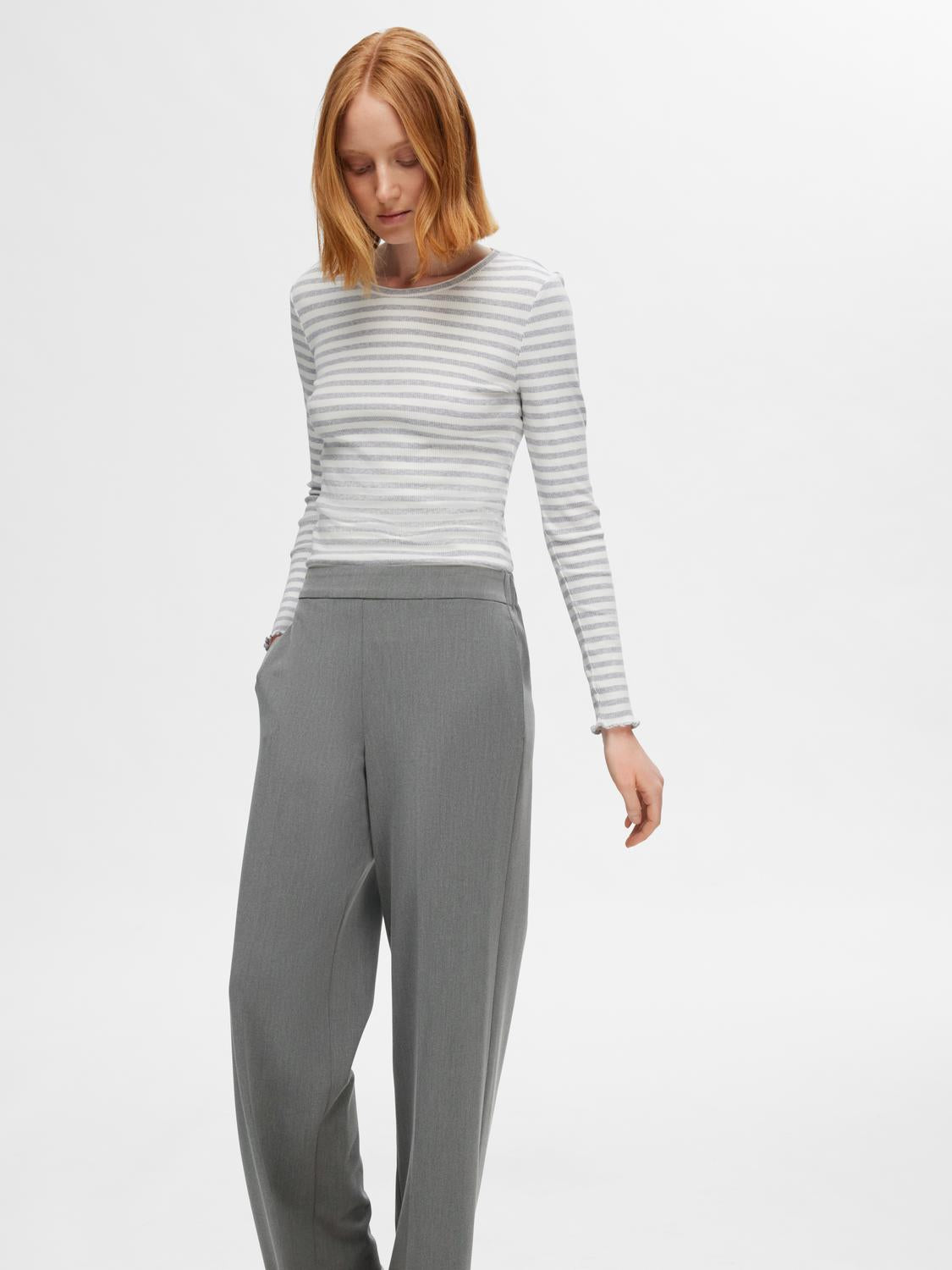 Emma Tara Dressbukser - Grå/ Medium Grey Melange