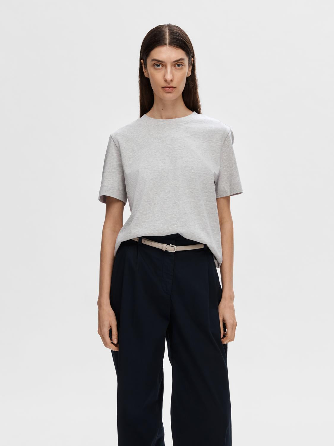 Essential Boxy T-Skjorte - Grå/ Light Grey Melange