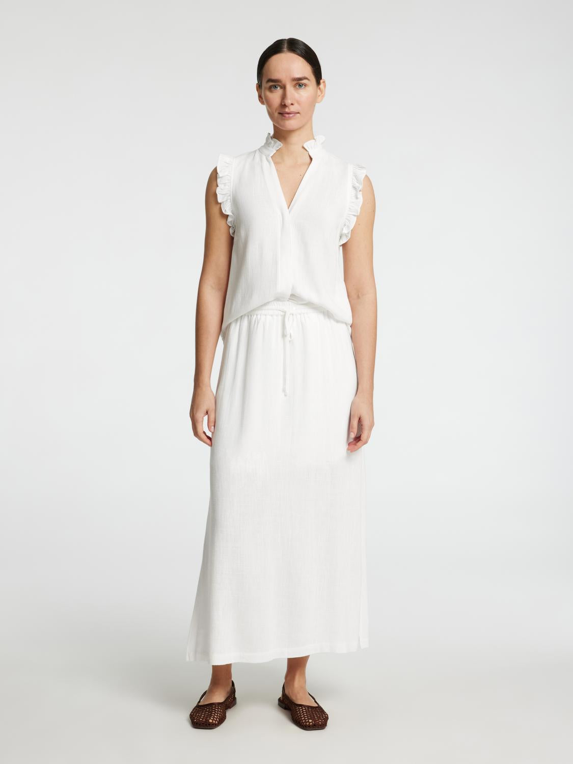 Viva Sun Ruffle Topp - Hvit/ Snow White