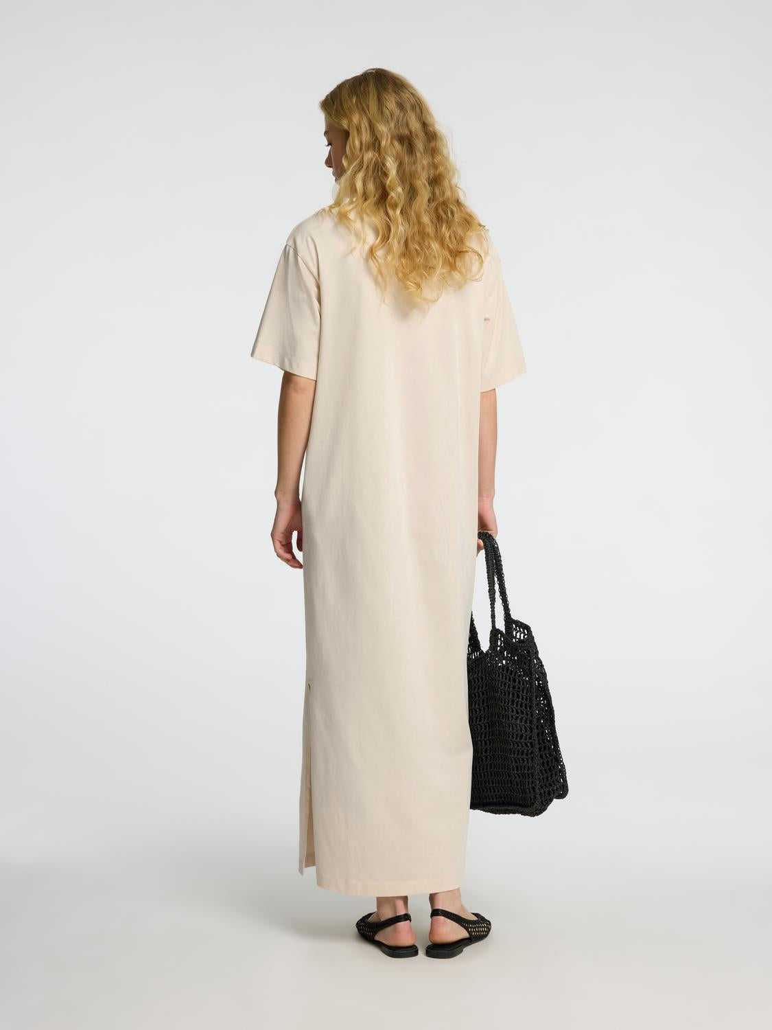 Essential Lang Kjole - Beige/ Birch