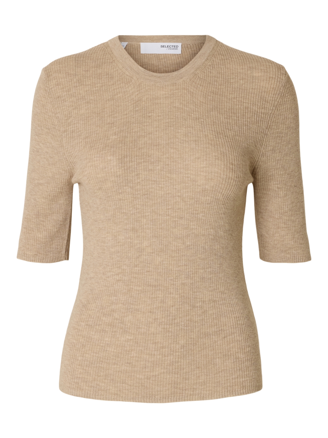 Ingrid Strikket Topp - Beige/ Island Fossil