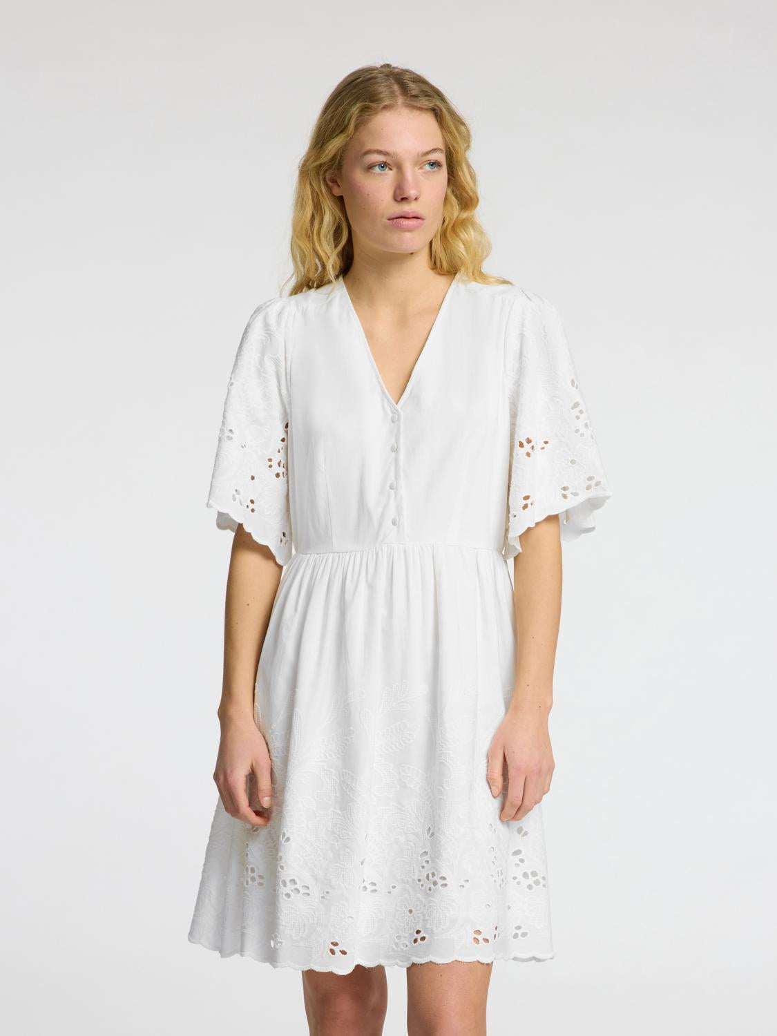 Dahlia Kort Kjole - Hvit/ Bright White