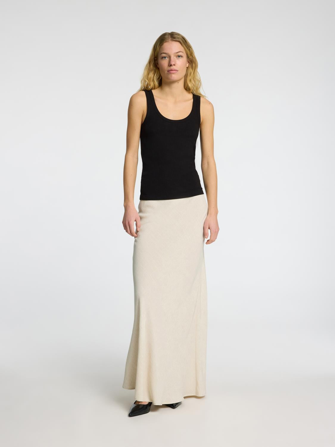 Viva-Lena Langt Skjørt - Beige/ Sandshell
