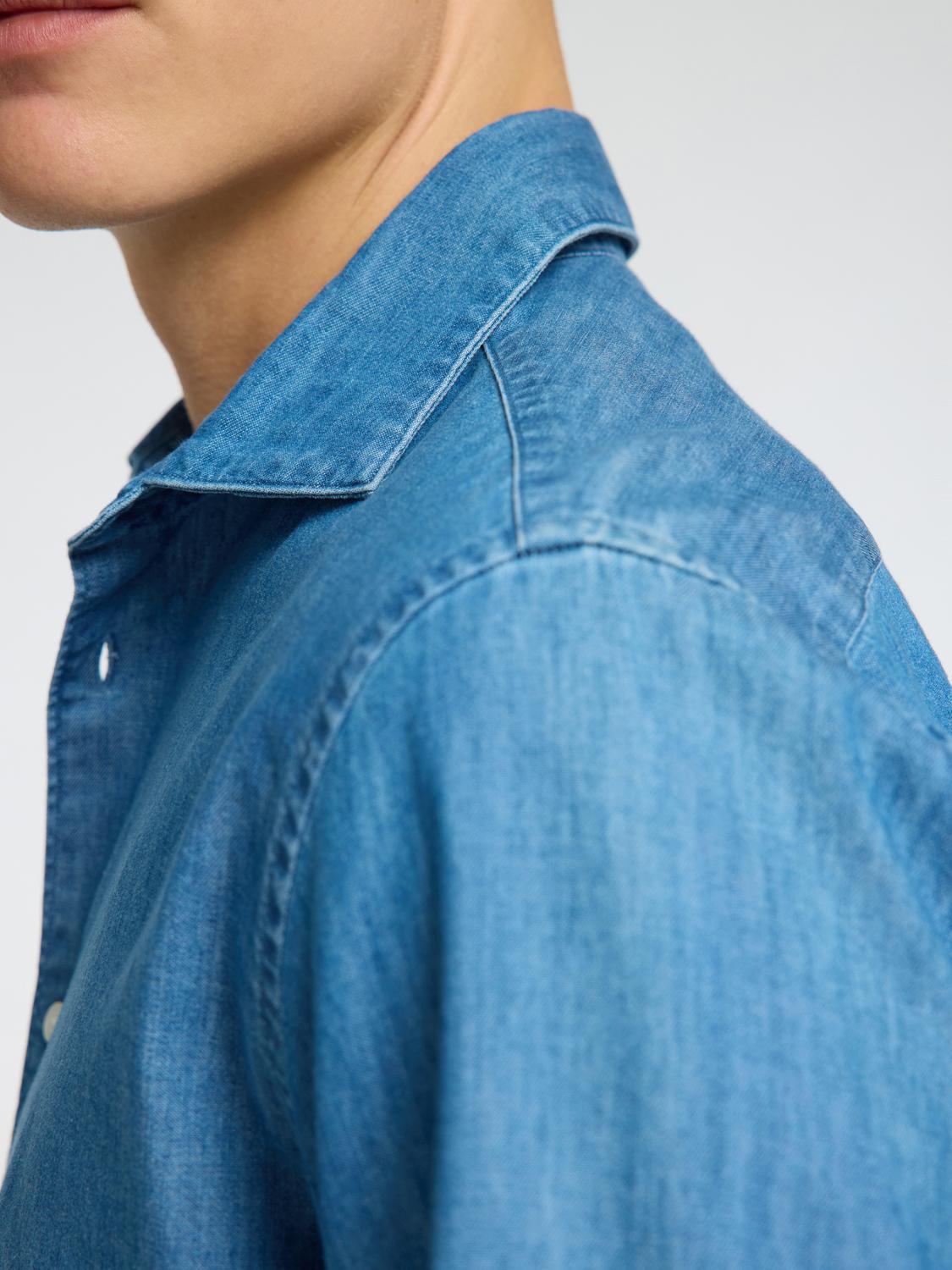 Regular Bond Denim Shirt - Blå/ Medium Blue Denim