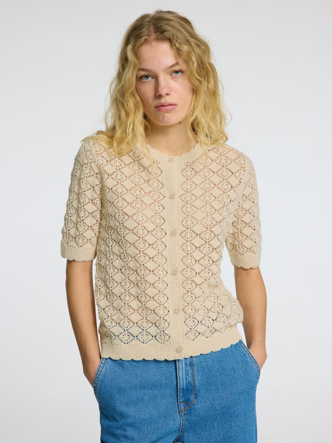Sofia Strikket Cardigan - Beige/ Birch