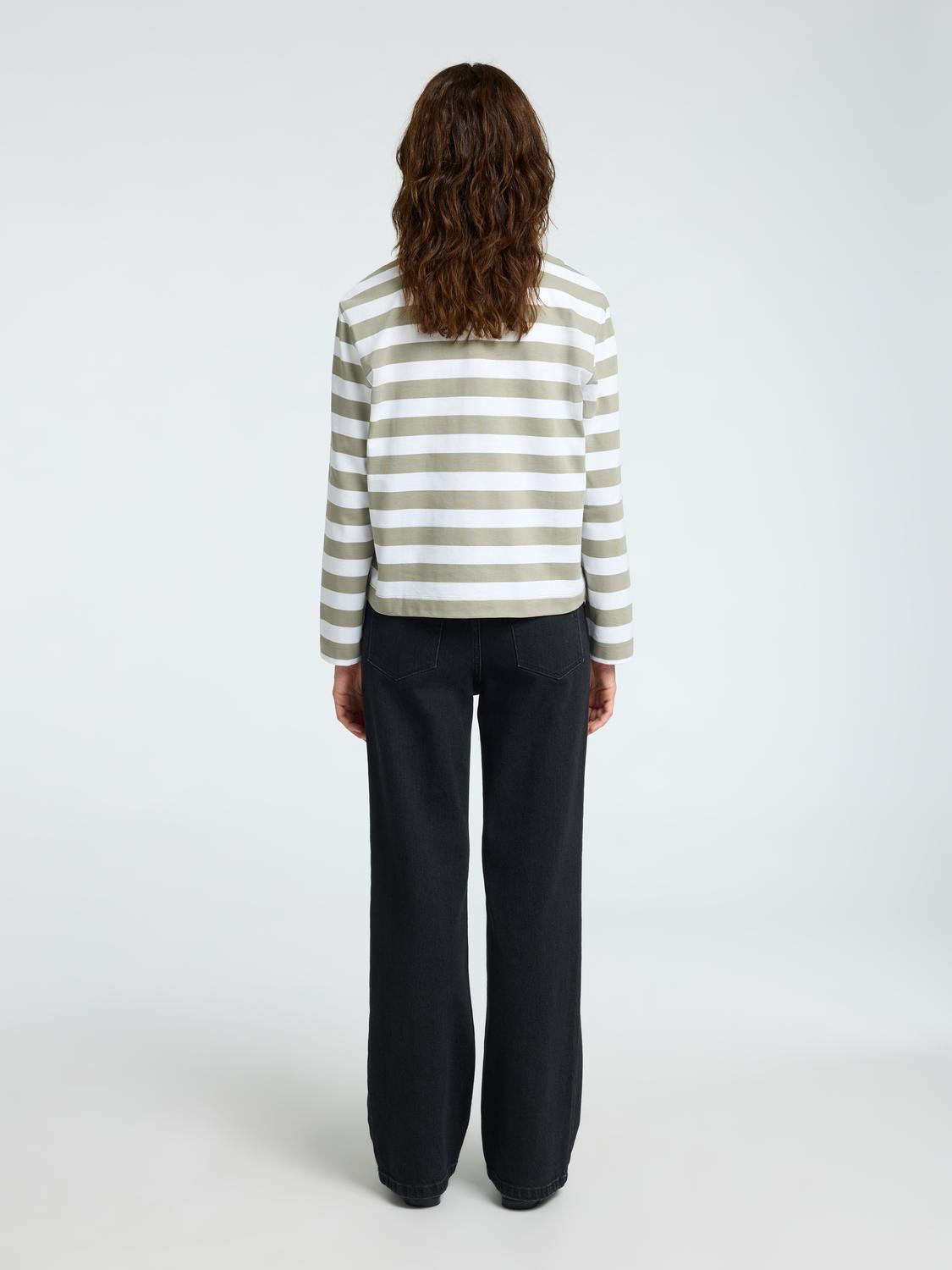 Essential Stripete Boxy T-Shirt - Grønn/ Vetiver